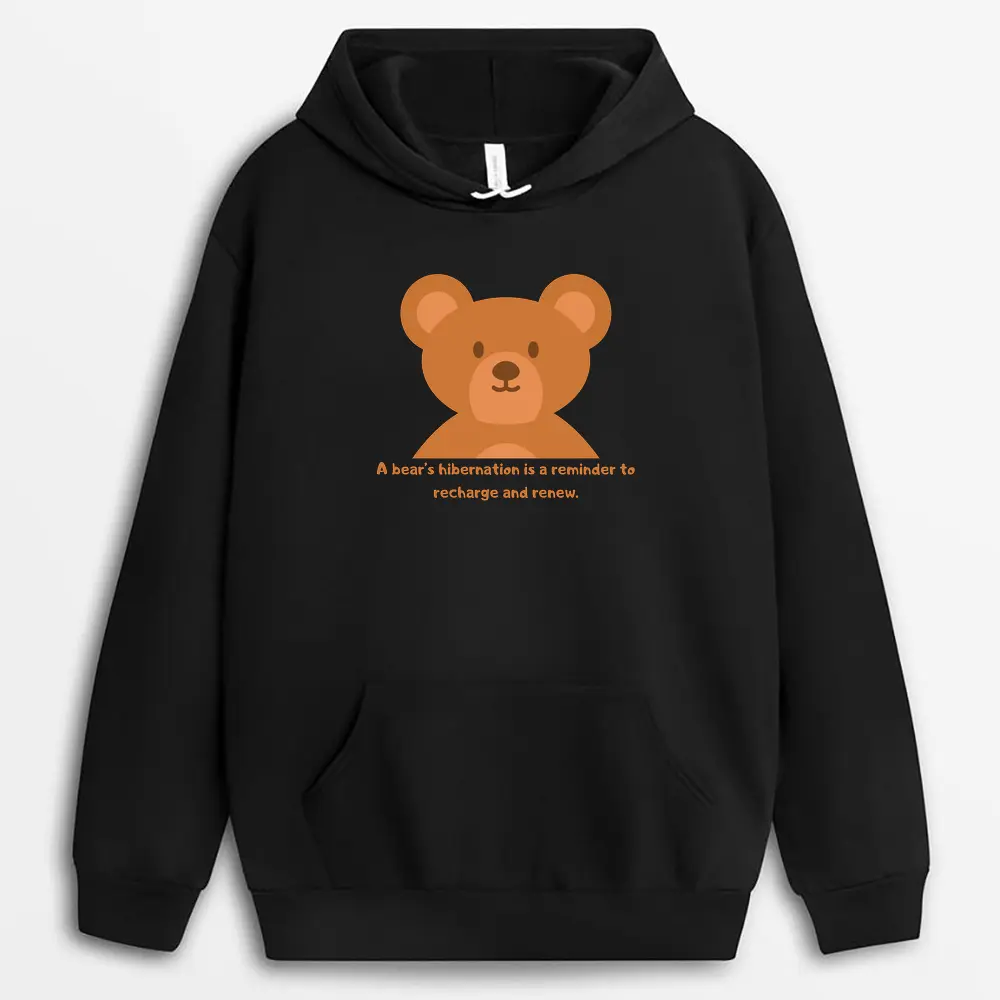 A Bears Hibernation Is A Reminder To Recharge And Renew Namixtee Hoodie - Black