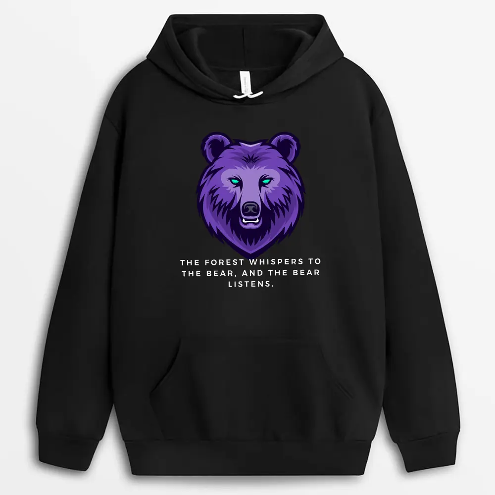 The Forest Whispers To The Bear And The Bear Listens Namixtee Hoodie - Black