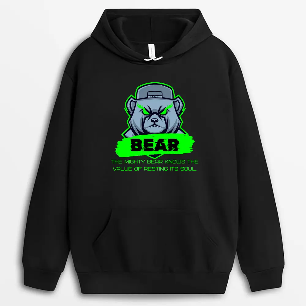 The Mighty Bear Knows The Value Of Resting Its Soul Namixtee Hoodie - Black