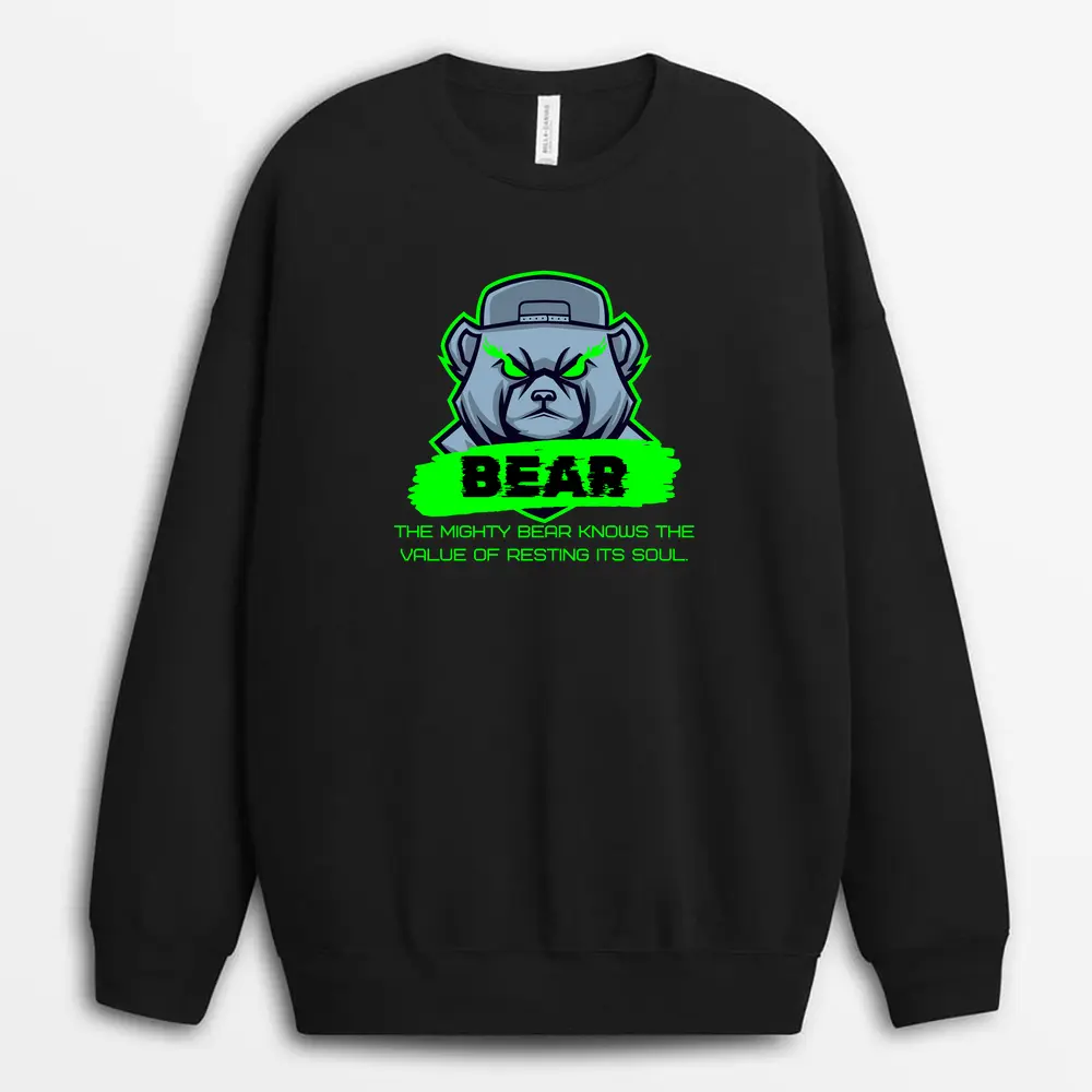 The Mighty Bear Knows The Value Of Resting Its Soul Namixtee Sweatshirt - Black