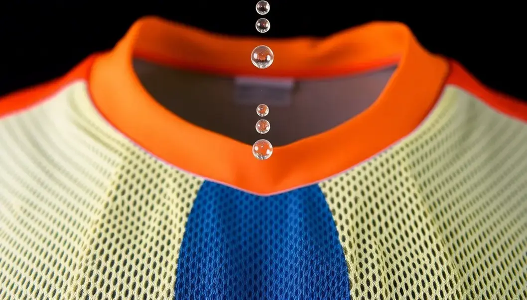 Breathable fabrics like mesh are key for sports gear.